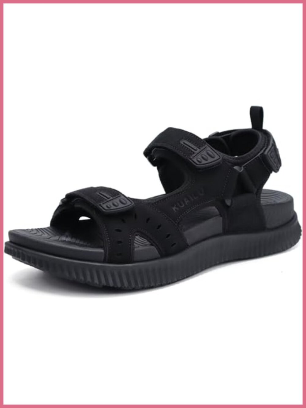 Men's Hiking Sandals Arch Support Nubuck Leather Adjustable Outdoor